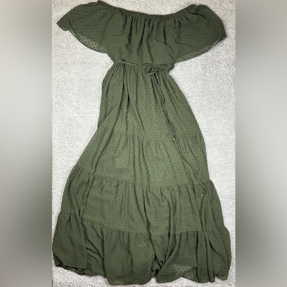 Baltic Born Dress Womens Large Tiered Maxi Dress Off Shoulder Maxi Cottagecore